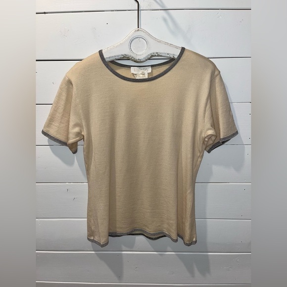 💛 ESCADA – beige-Virgin Wool T-Shirt – Size 38 (equiv. M) - Picture 5 of 10